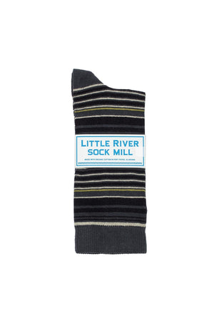MULTI STRIPE CREW SOCK BY LITTLE RIVER SOCK MILL Little River