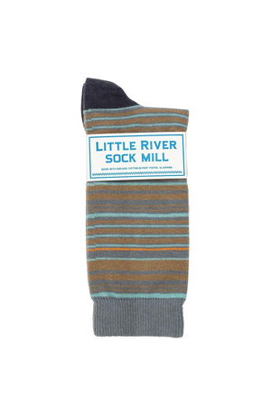 MULTI STRIPE CREW SOCK BY LITTLE RIVER SOCK MILL Little River