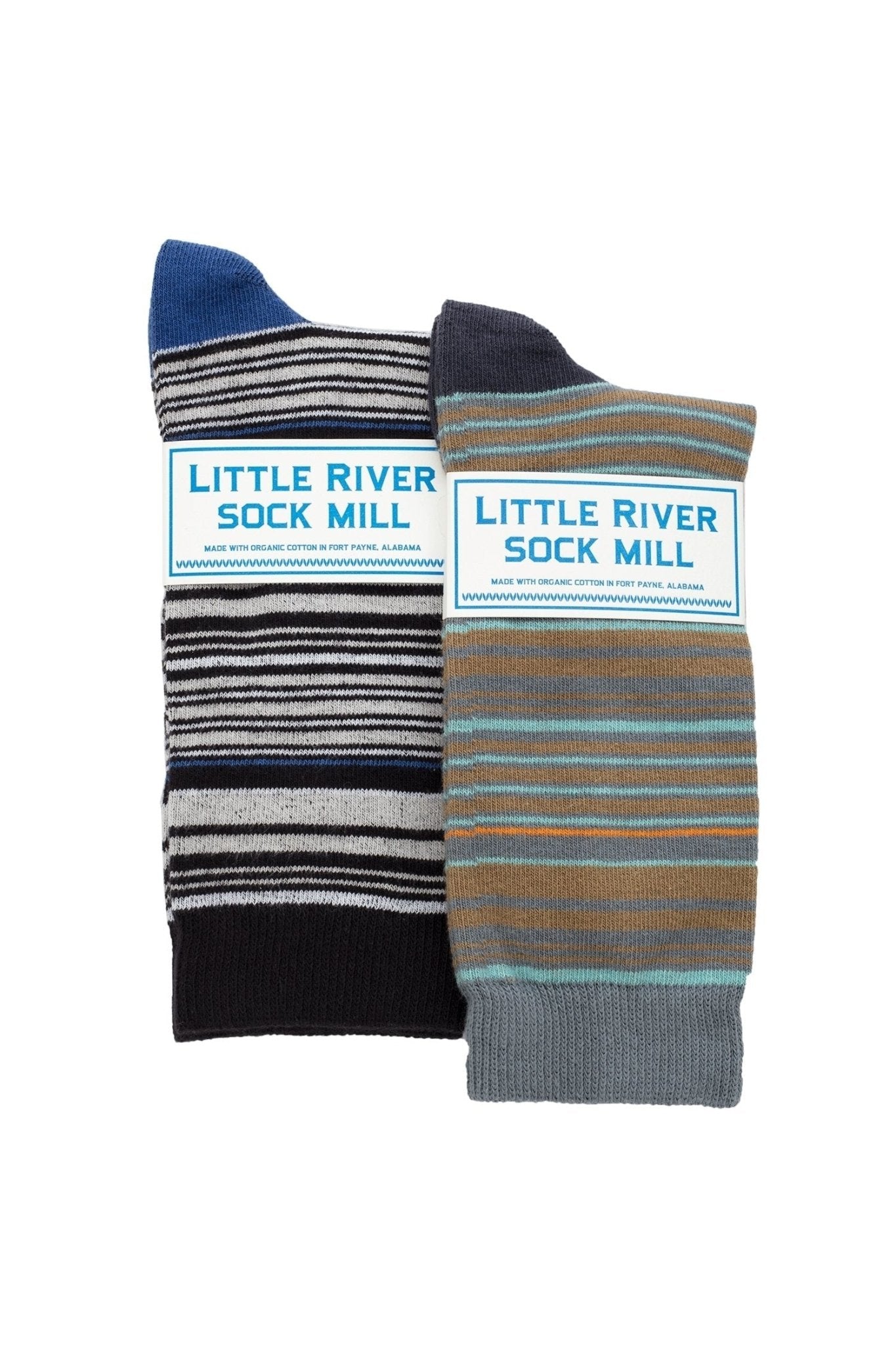 MULTI STRIPE CREW SOCK BY LITTLE RIVER SOCK MILL Little River