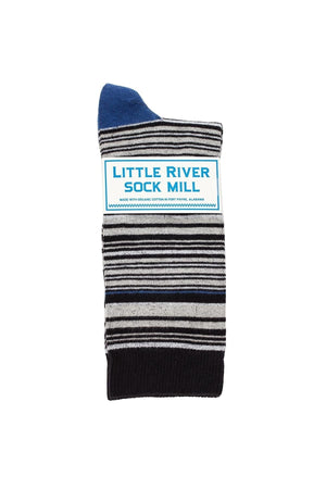 MULTI STRIPE CREW SOCK BY LITTLE RIVER SOCK MILL Little River