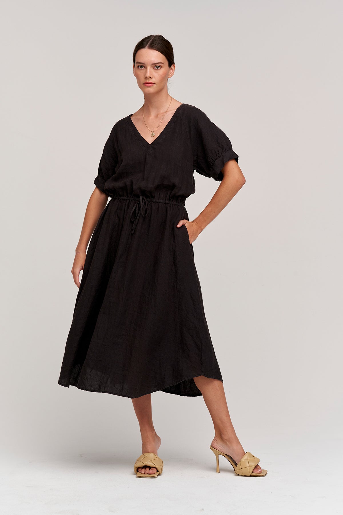 NANETTE LINEN MIDI DRESS - Velvet Staging 2.0-26916270768324