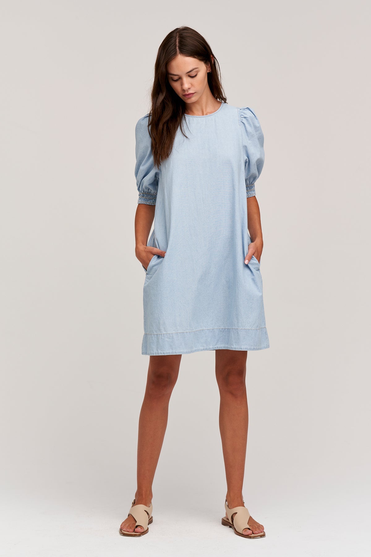 NAOMI CHAMBRAY SHIFT DRESS - Velvet Staging 2.0
