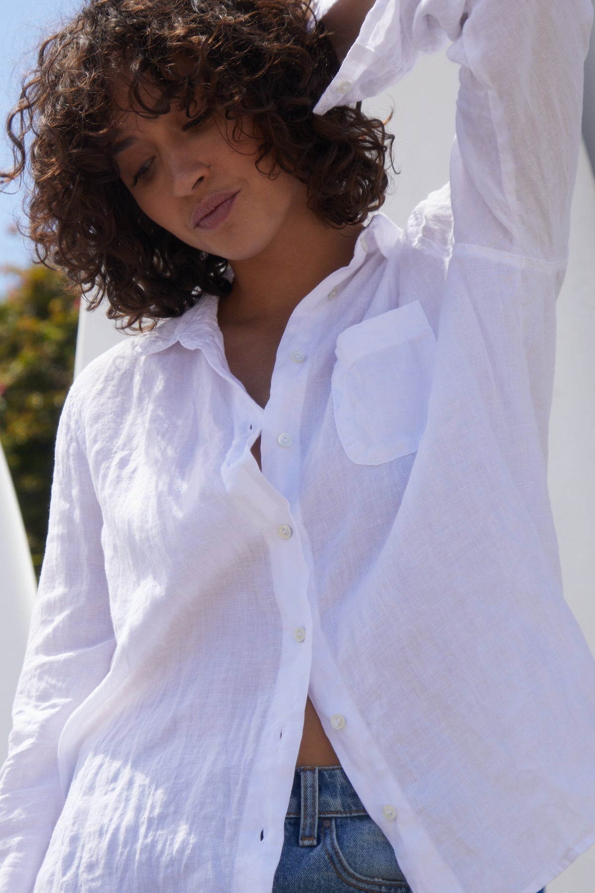 NATALIA LINEN BUTTON-UP SHIRT - Velvet Staging 2.0-26916275060932