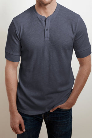 NATHON SLUB KNIT HENLEY - Velvet Staging 2.0