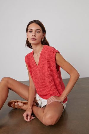 NAYA V-NECK SWEATER VEST - Velvet Staging 2.0