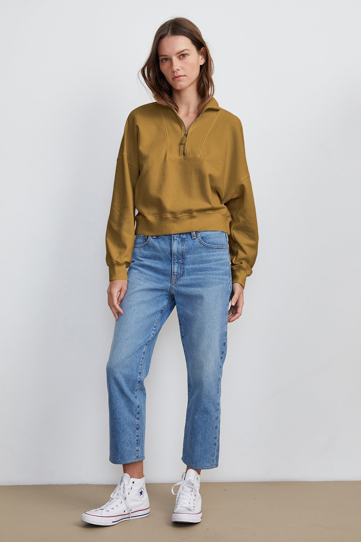 NILLY MOCK NECK ZIP SWEATSHIRT - Velvet Staging 2.0