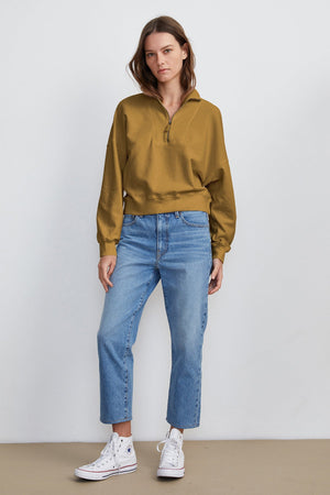 NILLY MOCK NECK ZIP SWEATSHIRT - Velvet Staging 2.0