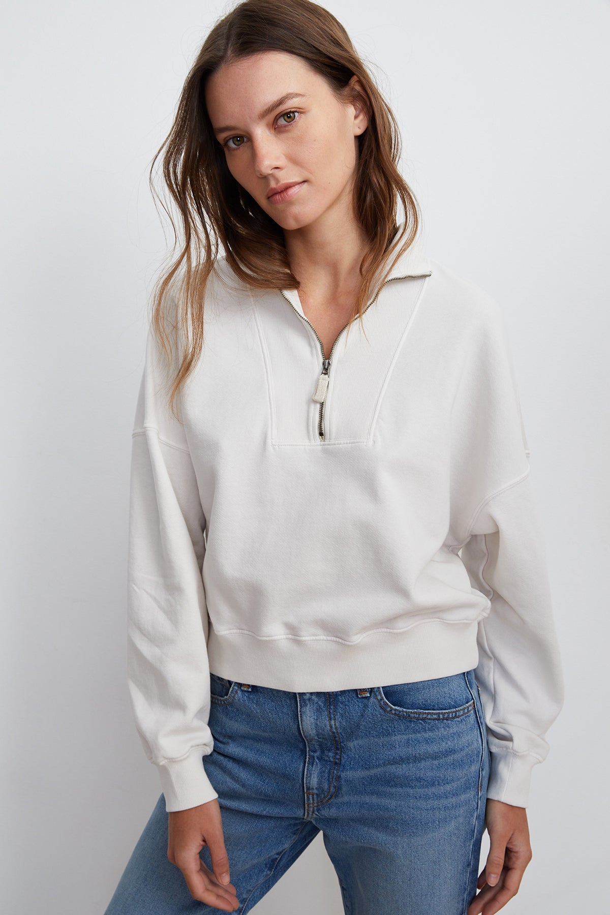 NILLY MOCK NECK ZIP SWEATSHIRT - Velvet Staging 2.0-26916277649604