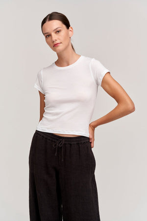NINA CROPPED CREW NECK TEE - Velvet Staging 2.0