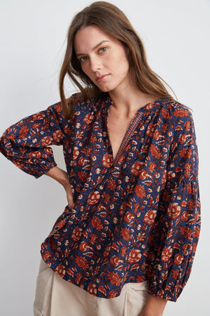 NOAH HALF PLACKET BLOUSE - Velvet Staging 2.0