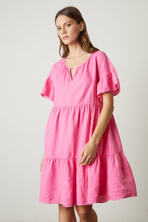 NOOR LINEN TIERED DRESS - Velvet Staging 2.0