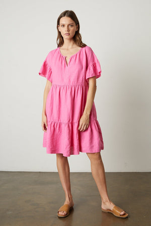 NOOR LINEN TIERED DRESS - Velvet Staging 2.0