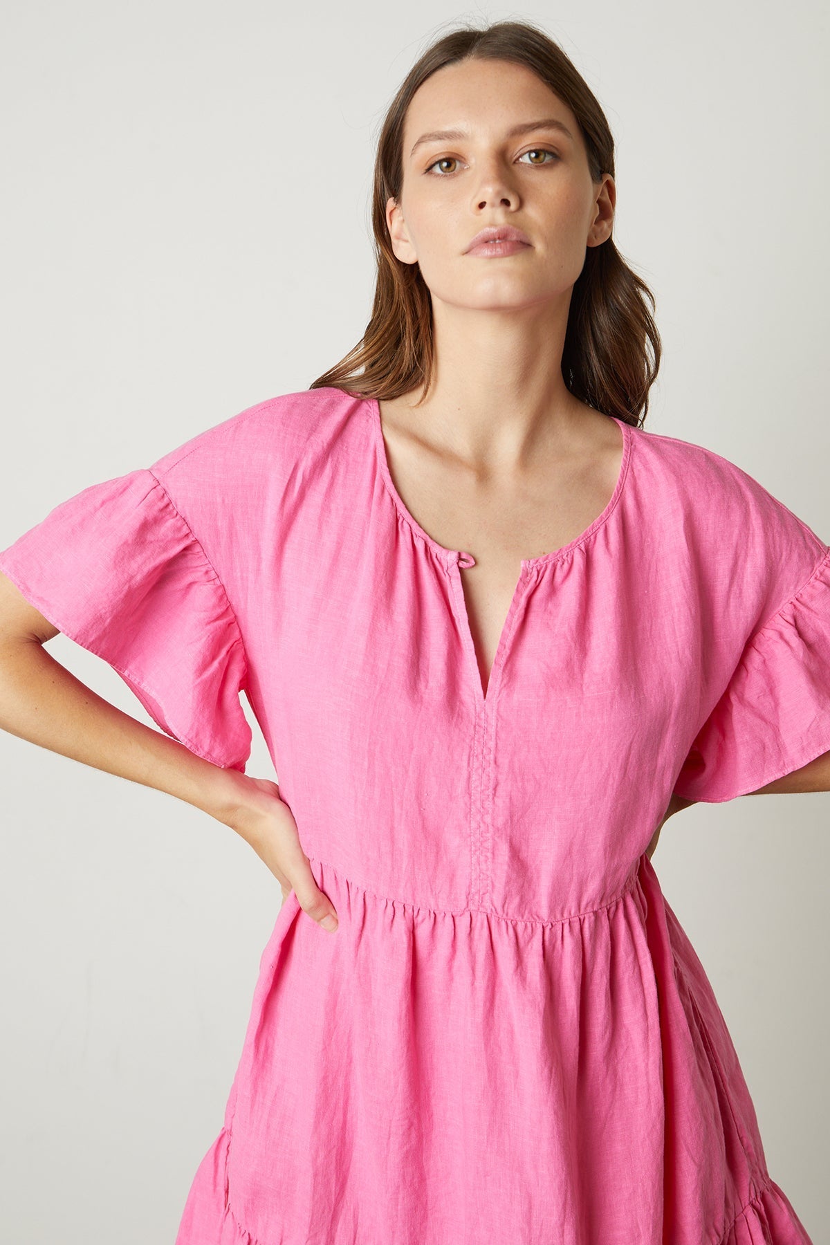 NOOR LINEN TIERED DRESS - Velvet Staging 2.0-26916280795332
