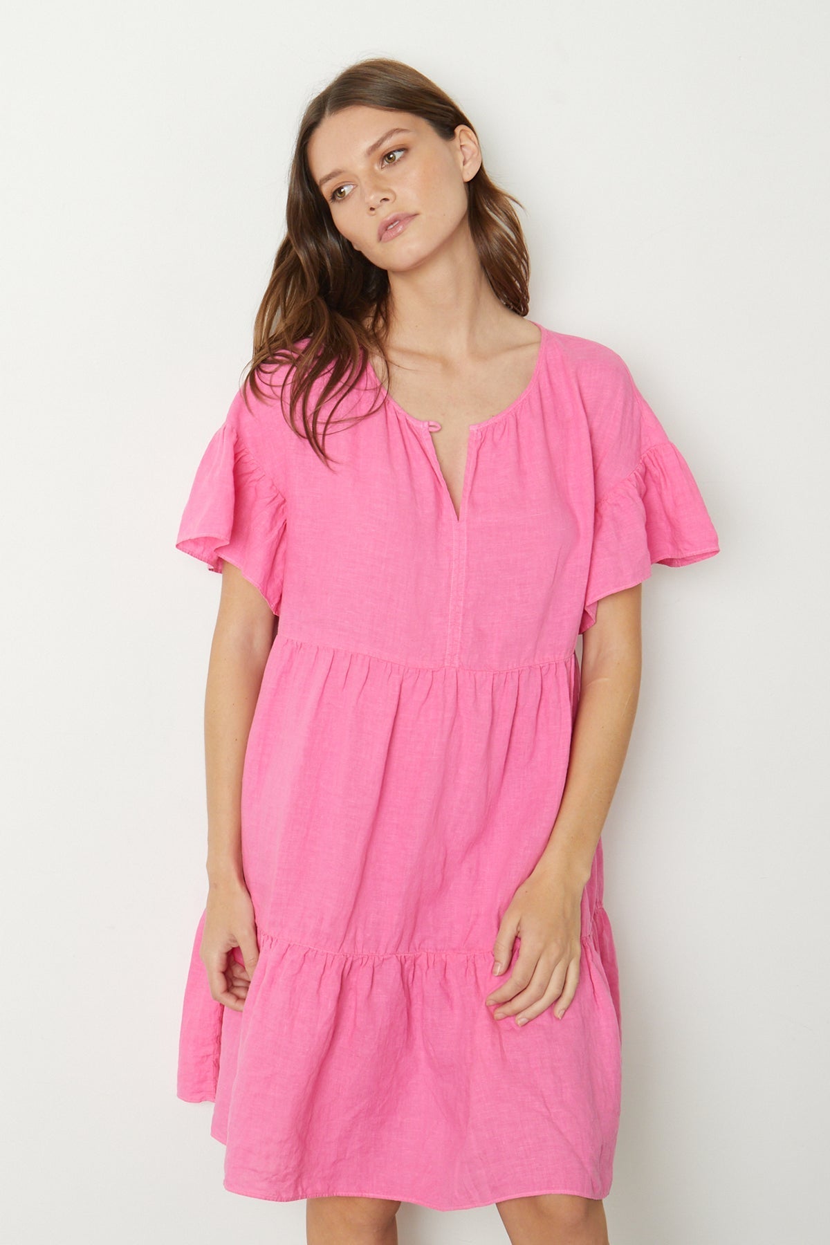 NOOR LINEN TIERED DRESS - Velvet Staging 2.0
