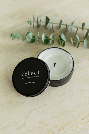 NUMBER TWO TRAVEL CANDLE BY VELVET BY GRAHAM AND SPENCER - Velvet Staging 2.0