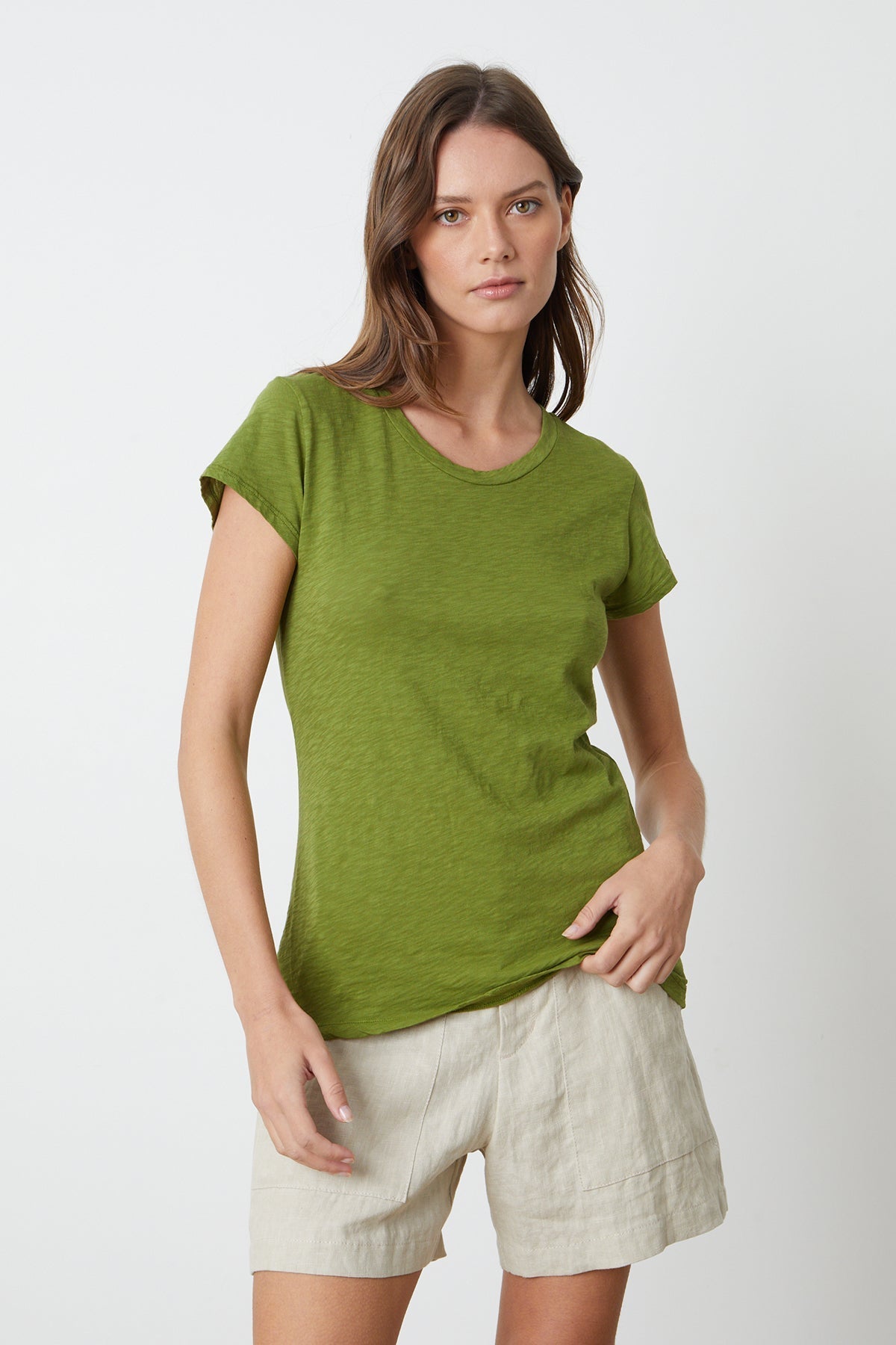ODELIA COTTON SLUB CREW NECK TEE - Velvet Staging 2.0
