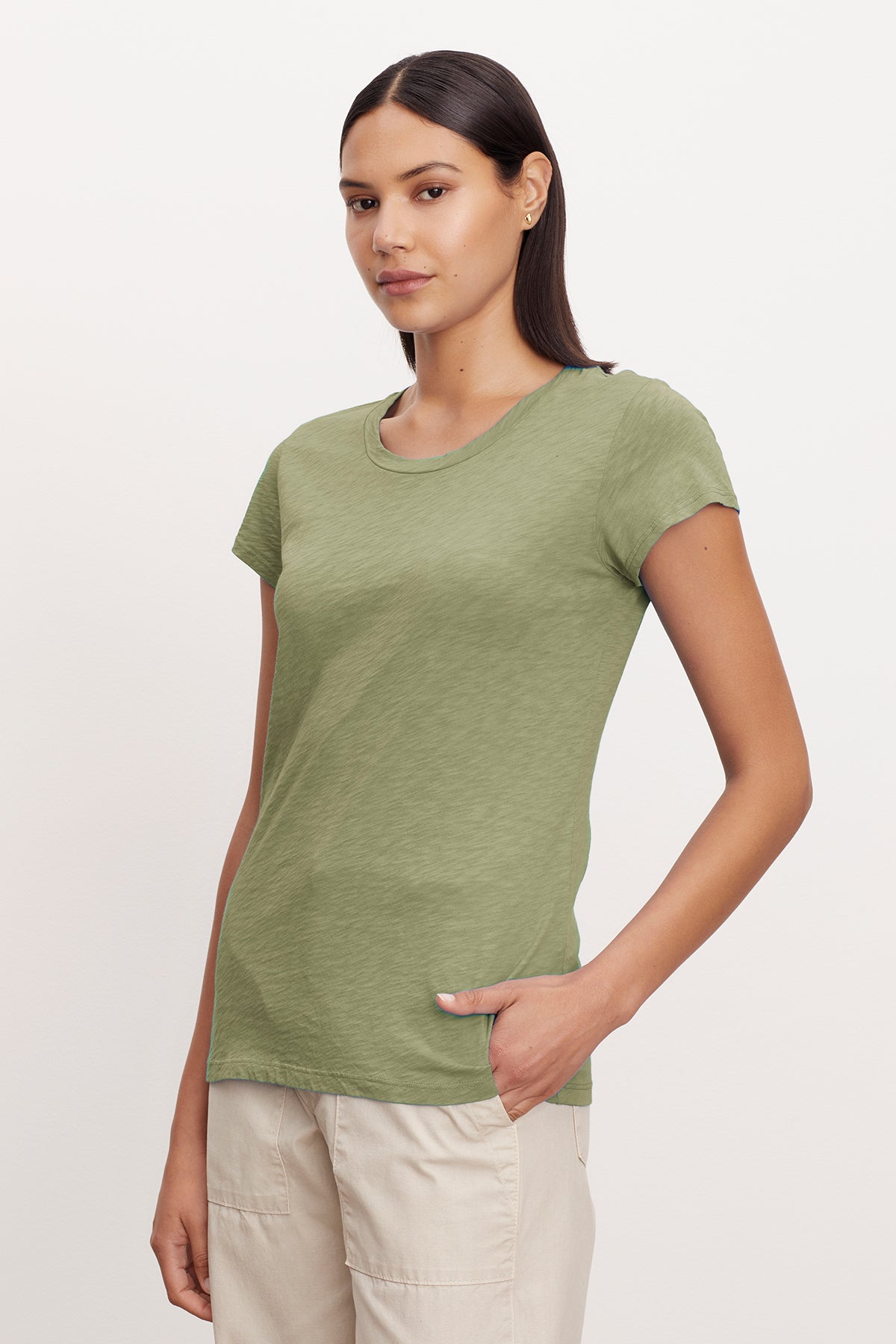 ODELIA COTTON SLUB CREW NECK TEE - Velvet Staging 2.0