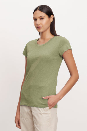 ODELIA COTTON SLUB CREW NECK TEE - Velvet Staging 2.0