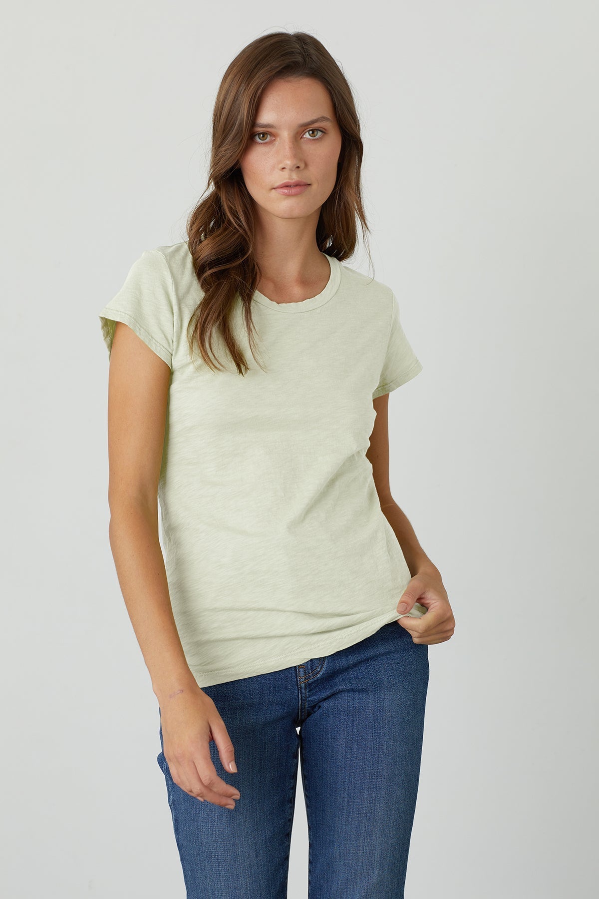ODELIA COTTON SLUB CREW NECK TEE - Velvet Staging 2.0