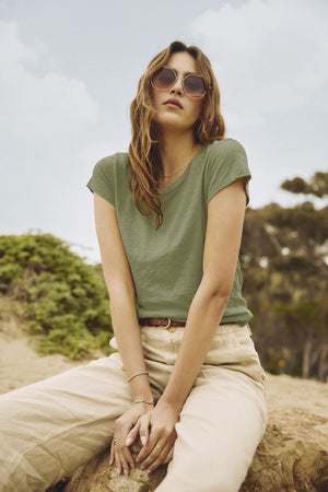 ODELIA COTTON SLUB CREW NECK TEE - Velvet Staging 2.0