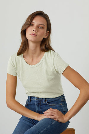 ODELIA COTTON SLUB CREW NECK TEE - Velvet Staging 2.0