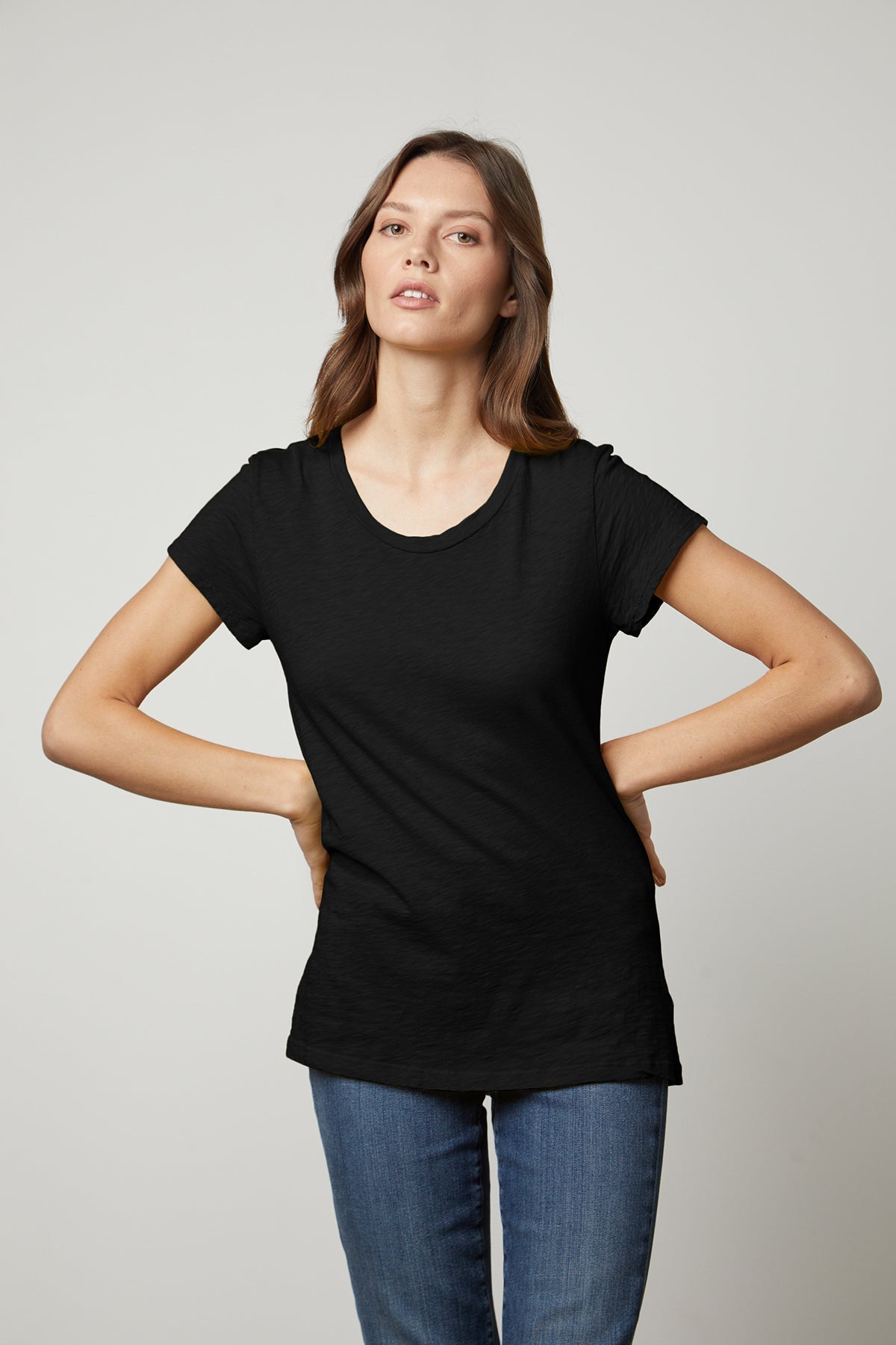 ODELIA COTTON SLUB CREW NECK TEE - Velvet Staging 2.0-27198283579588