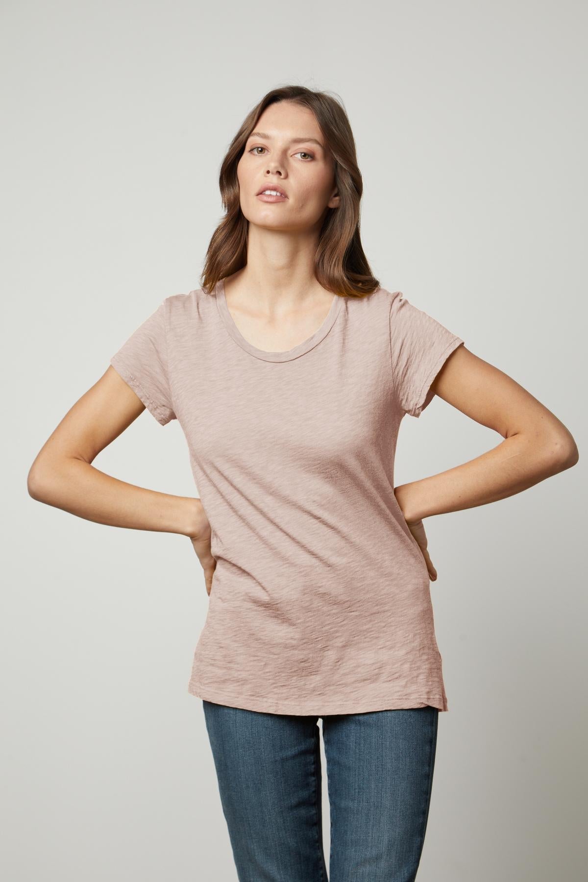 ODELIA COTTON SLUB CREW NECK TEE - Velvet Staging 2.0