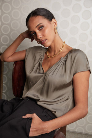 ODETTE CAP SLEEVE BLOUSE - Velvet Staging 2.0