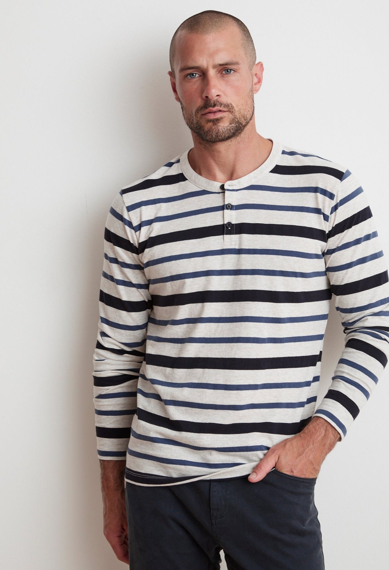OSCAR OMBRE JERSEY HENLEY - Velvet Staging 2.0