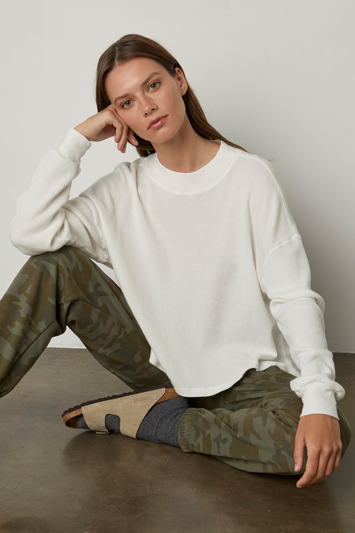 PAIGE OVERSIZED COTTON THERMAL TEE - Velvet Staging 2.0