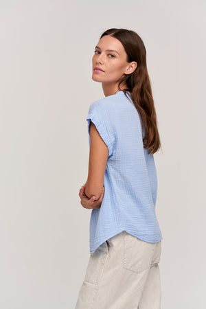 PAMELA COTTON GAUZE BUTTON-UP TOP - Velvet Staging 2.0