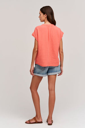 PAMELA COTTON GAUZE BUTTON-UP TOP - Velvet Staging 2.0