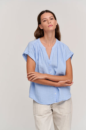 PAMELA COTTON GAUZE BUTTON-UP TOP - Velvet Staging 2.0