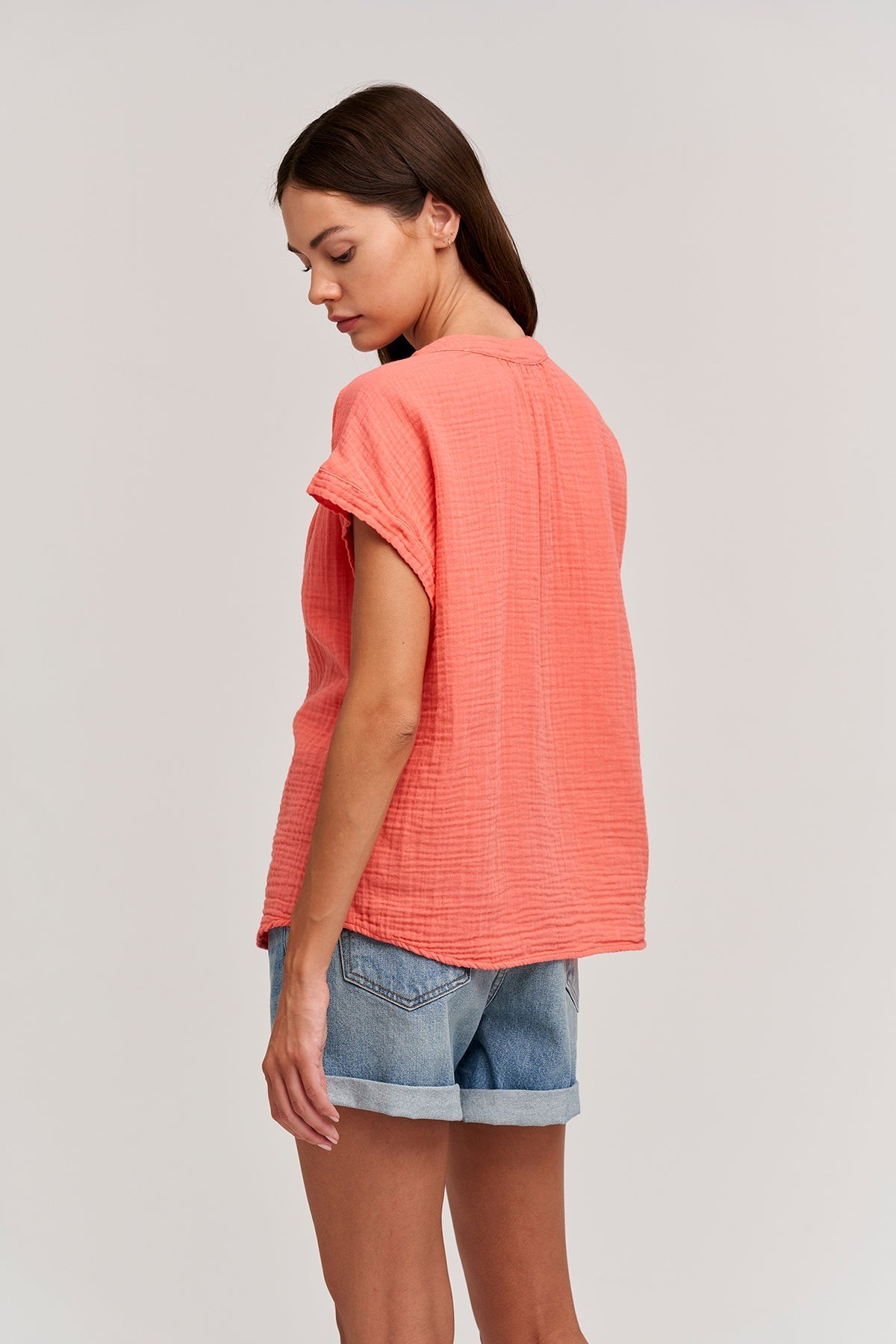 PAMELA COTTON GAUZE BUTTON-UP TOP - Velvet Staging 2.0