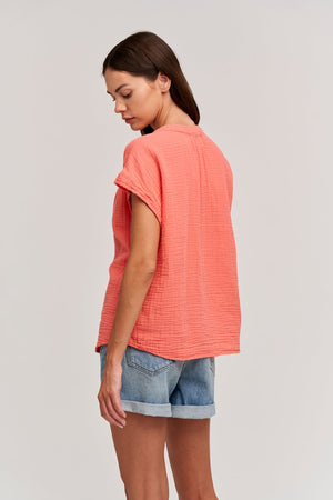 PAMELA COTTON GAUZE BUTTON-UP TOP - Velvet Staging 2.0