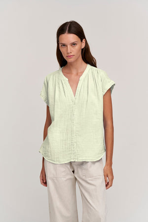 PAMELA COTTON GAUZE BUTTON-UP TOP - Velvet Staging 2.0