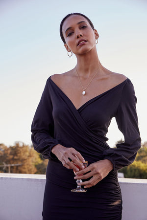 PARIS FAUX WRAP DRESS - Velvet Staging 2.0