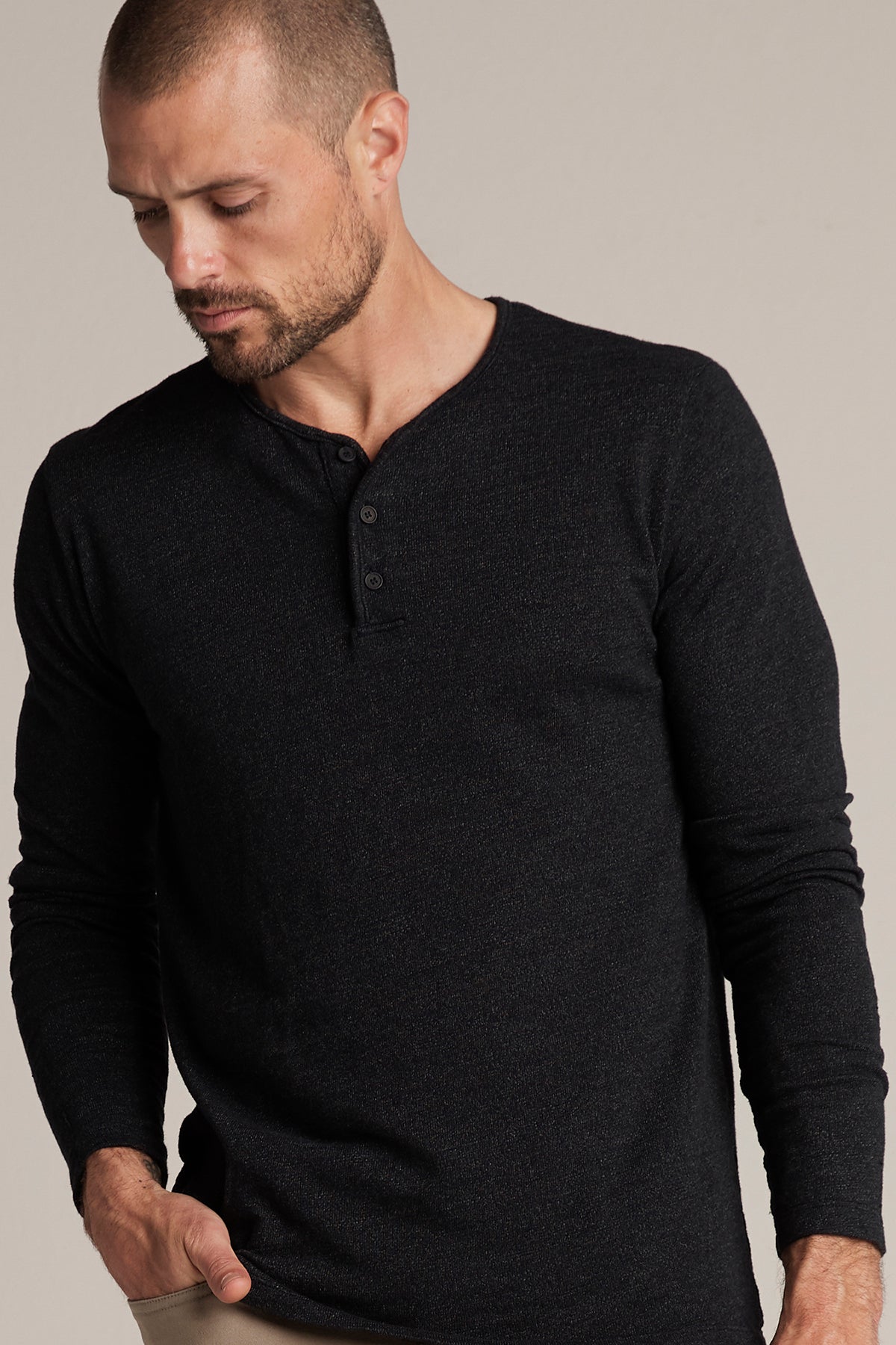 PASCAL MOCK TWIST JERSEY HENLEY - Velvet Staging 2.0