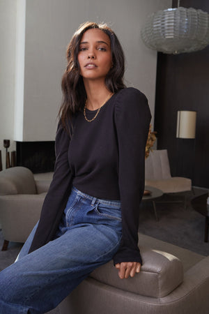 PEGGY PUFF SLEEVE SWEATSHIRT - Velvet Staging 2.0