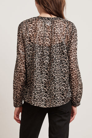 PEYTON LEOPARD LUREX LONG SLEEVE BLOUSE - Velvet Staging 2.0