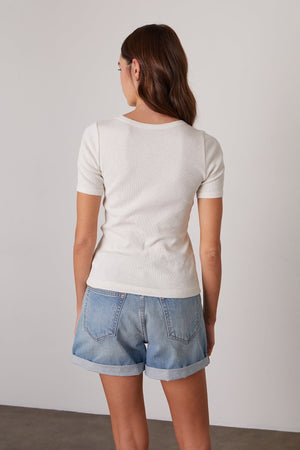 PIXIE RIBBED CREW NECK TEE - Velvet Staging 2.0