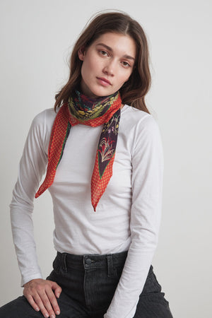 PRINTED DIAMOND SILK BLEND SCARF BY VISMAYA - Velvet Staging 2.0