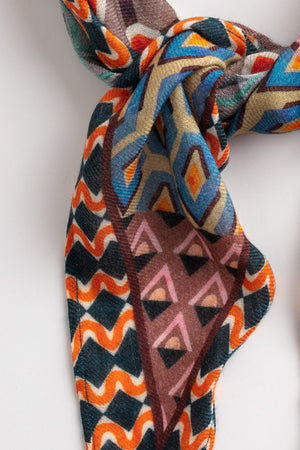 PRINTED DIAMOND SILK BLEND SCARF BY VISMAYA - Velvet Staging 2.0
