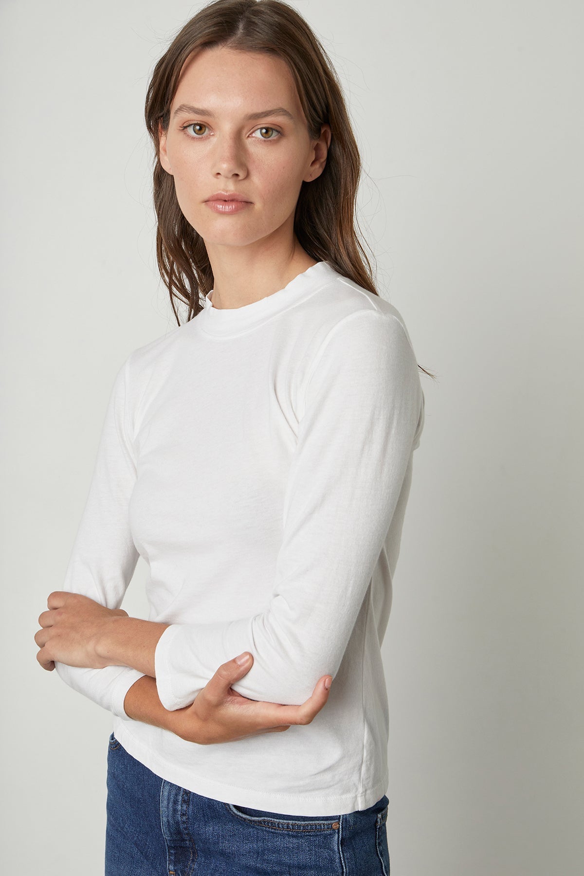 QUINNY 3/4 SLEEVE MOCK NECK TEE - Velvet Staging 2.0-26916307337412