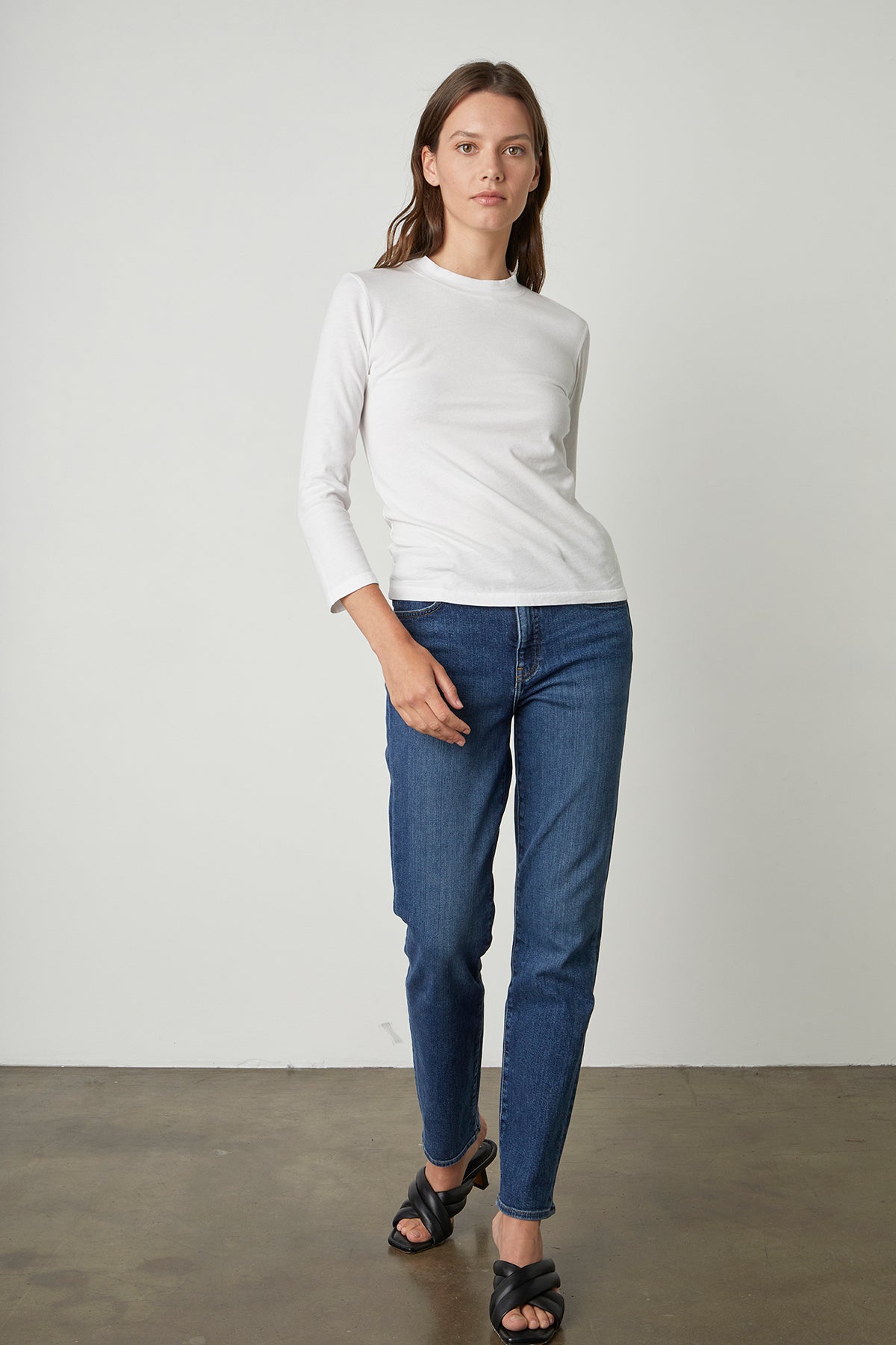 QUINNY 3/4 SLEEVE MOCK NECK TEE - Velvet Staging 2.0