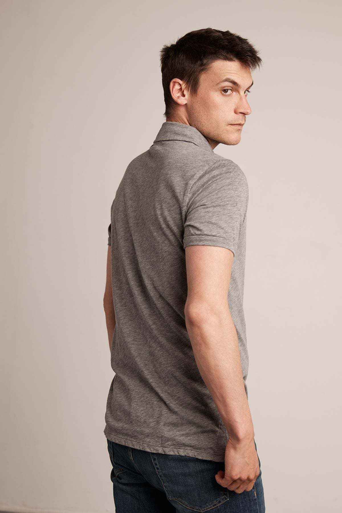 RANDALL CHARCOAL COTTON SLUB POLO - Velvet Staging 2.0-26916308943044