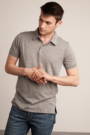 RANDALL CHARCOAL COTTON SLUB POLO - Velvet Staging 2.0