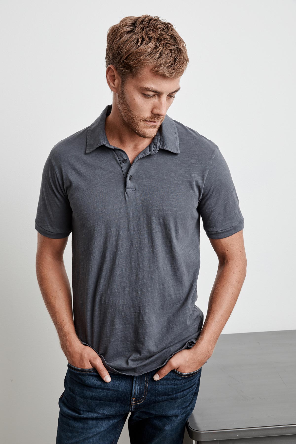 RANDALL COTTON SLUB POLO - Velvet Staging 2.0-26916311564484