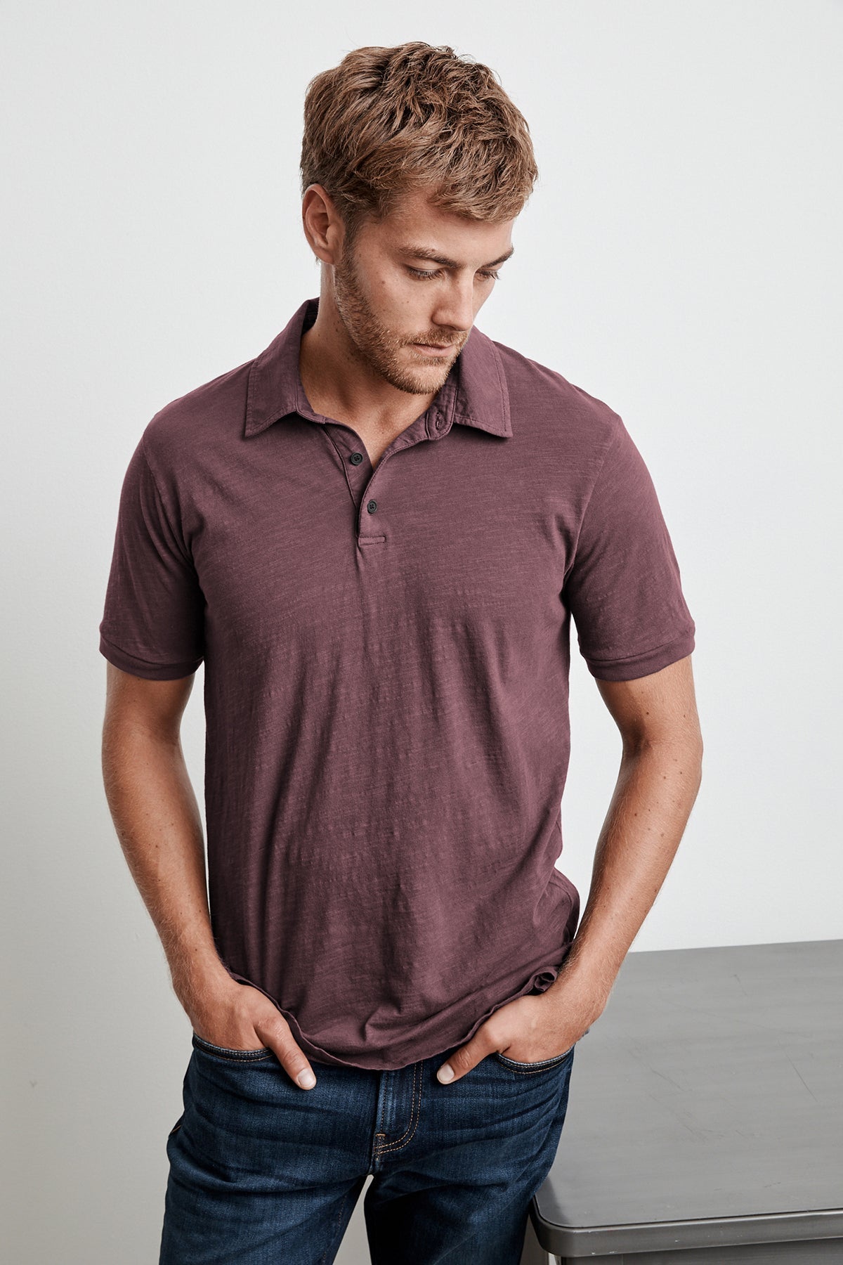 RANDALL COTTON SLUB POLO - Velvet Staging 2.0-26916311433412