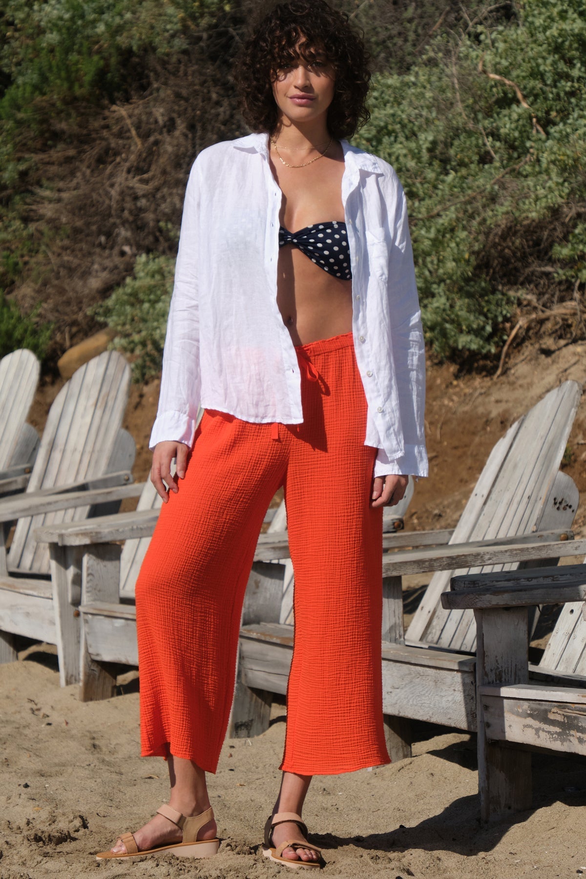 RAVYN COTTON GAUZE WIDE LEG PANT - Velvet Staging 2.0